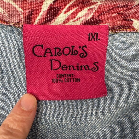 Vintage Blazer Jacket Floral Lace 1990s Carols Denims 1XL Romantic Cottagecore - Picture 4 of 10